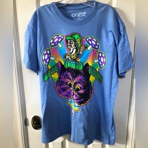Liquid Blue Madhatter Tee Graphic T-Shirt-Alice in Wonderland- Size L
